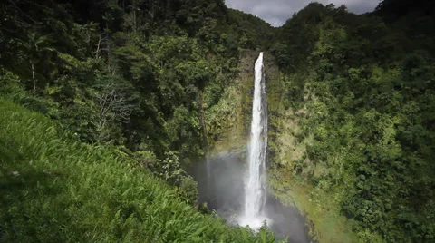View of Akaka Falls on the big island of Hawaii Stock Footage