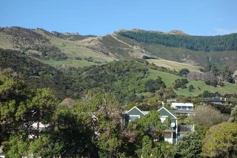 View of Akaroa Stock Photos