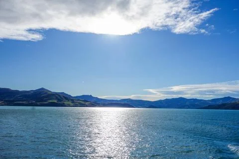 View of Akaroa Foto stock