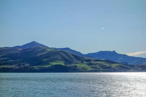 View of Akaroa Foto stock