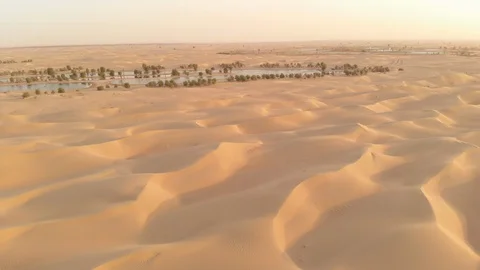View of Al Qudra lakes Stock Footage 97713009