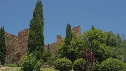 View of The Alcazaba a palatial fortification in Málaga at Midday, Spain - Stock Footage 202252215