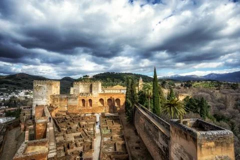 View of alcazaba Stock Photos