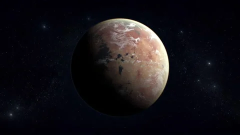 View of the alien planet. The surface of the planet has continents and oceans. Video stock 102538014