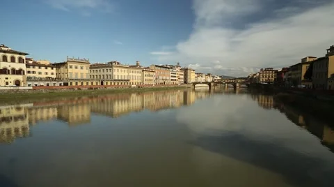 A view along the river Arno in Florence Stock Footage 47933778