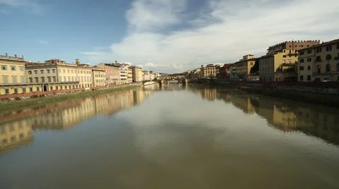 A view along the river Arno in Florence Stock Footage 47933811