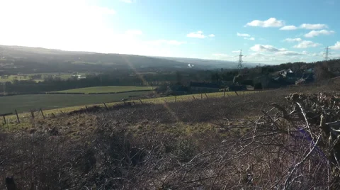 View along the Tyne Valley Stock Footage 1097379