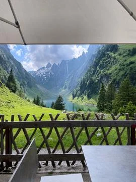 View of Alpine Lake Stock Photos
