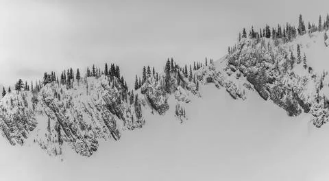 View of an alpine ridge while skiing Stock Photos