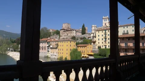 View from the Alpini bridge Stock Footage 89842004