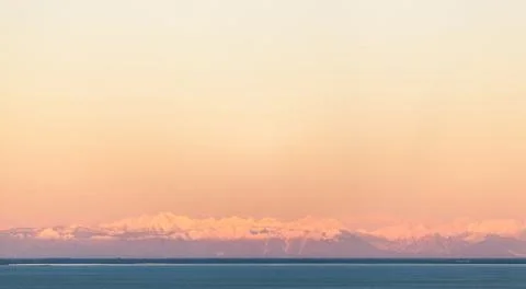 View alps at sunset from Trieste Stock Photos