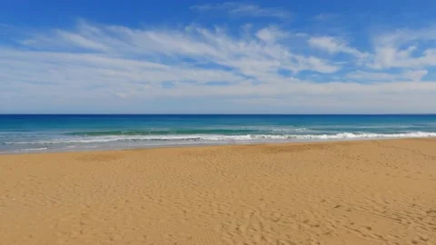 View of the Alta Marea beach in Lido di Noto, Sicily Stock Footage 152300104