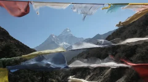 View at Amadablam mountain Stock Footage 24657893
