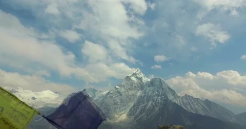 View at Amadablan mountain in Himalaya mountains Video stock 66802496