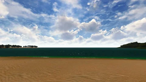 View of an amazing beach with palm trees Video stock 144000459