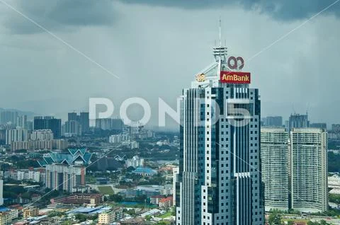 Photograph: View of the Ambank Tower or Menara Ambank in Kuala Lumpur ...