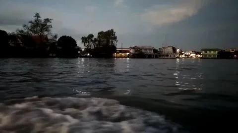 View of Amphawa Floating Market by taking a long-tail boat 動画素材 341104903