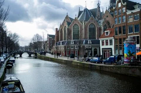A view from amsterdam canals Stock Photos