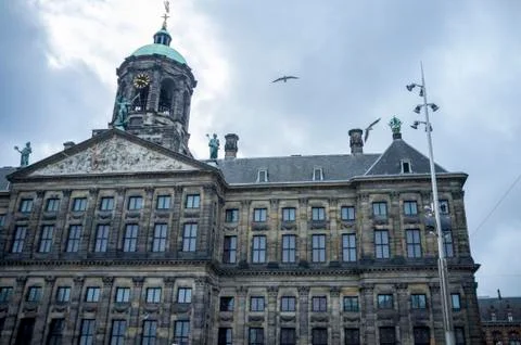 A view from amsterdam dam square Stock Photos