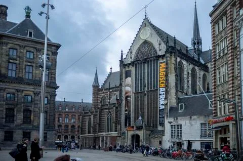A view from amsterdam dam square Stock Photos