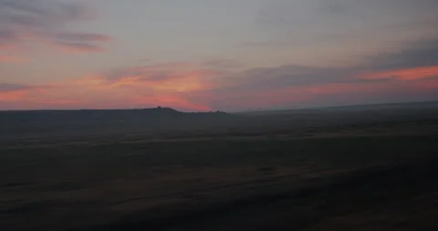 View From Amtrak-Low Mesa at Sunset Vídeo Stock 341779023