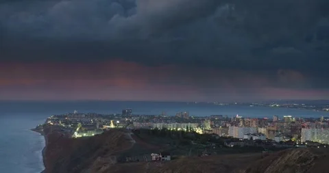 View of Anapa in the evening from above Video stock 319959504