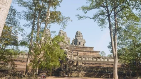 View of ancient Angkor wat temple on sunny day Stock Footage 88412058