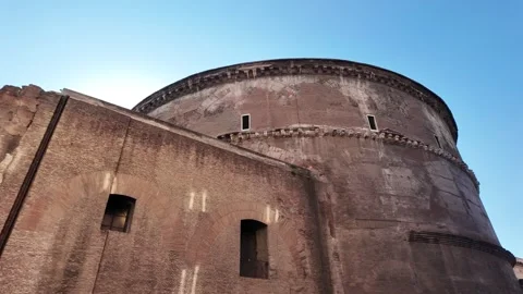 View of the ancient Pantheon in Rome Stock Footage 339776831