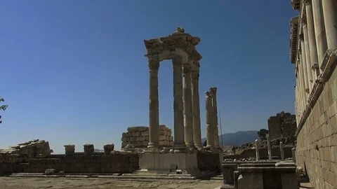 View of ancient ruins of Bergama Stock Footage 72719287