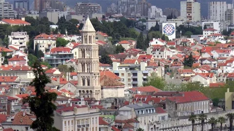 View of ancient Split, in Croatia. 스톡 동영상 144135976