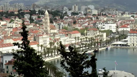 View of ancient Split, in Croatia. 스톡 동영상 144162877