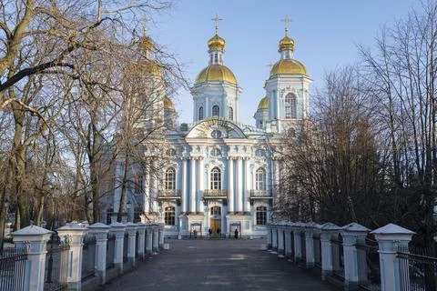 View of the ancient St. Nicholas Naval Cathedral. Saint Petersburg Foto stock