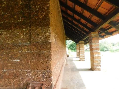 View of an ancient stone architecture work of a temple Foto stock