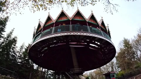View of an ancient stone bridge with a small river, Tilburg Video stock 329556683