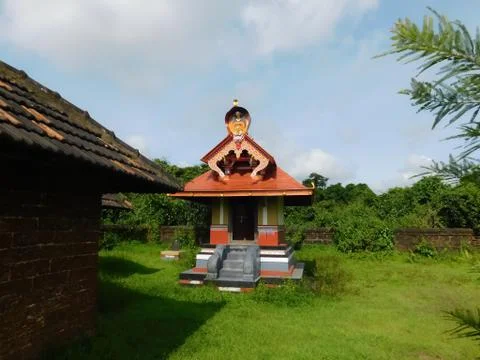 View of an ancient temple architecture work Stock Photos