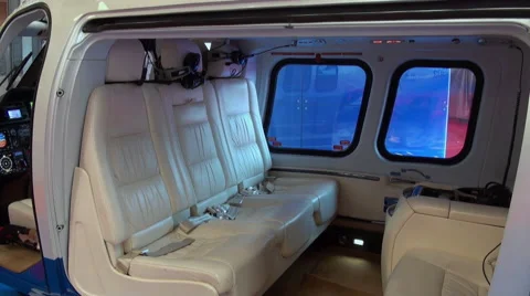 View and interior executive VIP helicopter. Video stock 60647972