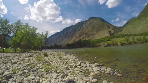 View and scene of a beautiful forest and mountain landscape Video stock 129707751