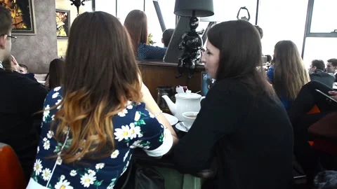 The view and the scene of how beautiful young girls Stock-Footage 129734237