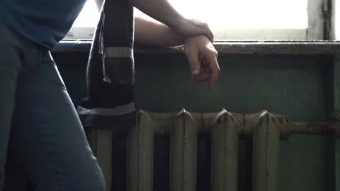 View and scene of how a man stands and thinks Stock-Footage 129732863