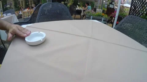 View and scene of a man pushing a white ceramic Stock-Footage 129715399