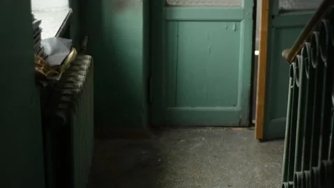 The view and the scene of a man walking, going down Stock-Footage 129733141