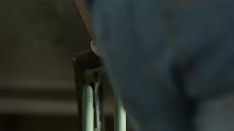 The view and the scene of a man walking, going down Stock-Footage 129733871