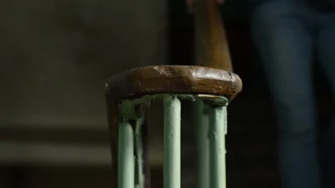 The view and the scene of a man walking, going down Stock-Footage 129734054