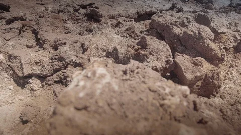 View and suerfaces of the Hidden Lagoons of Baltinache. San Pedro de Atacama, Stock Footage 129110514