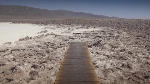 View and suerfaces of the Hidden Lagoons of Baltinache. San Pedro de Atacama, Stock Footage 129110808