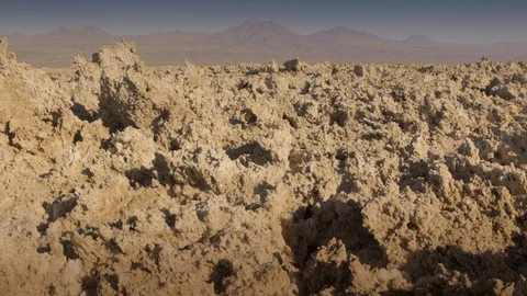 View and suerfaces of the Hidden Lagoons of Baltinache. San Pedro de Atacama, Stock Footage 129110926