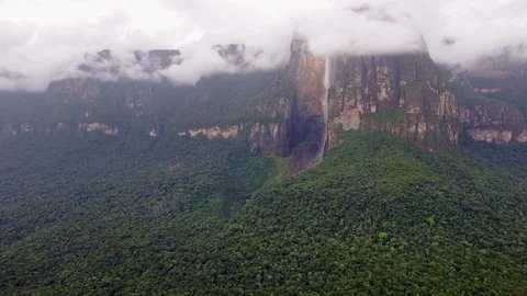 View of Angel falls, Canaima National Park, Venezuela Stock Footage