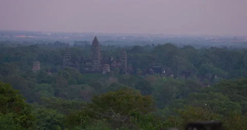 View of the Angkor Wat Temple in Cambodia Stock Footage 237938374