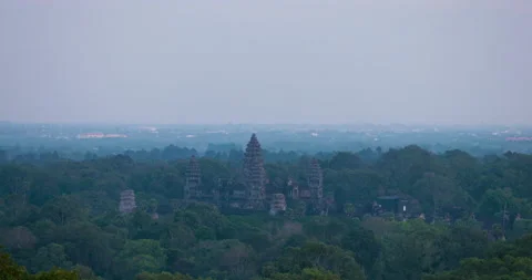 View of the Angkor Wat Temple in Cambodia Stock Footage 237938521