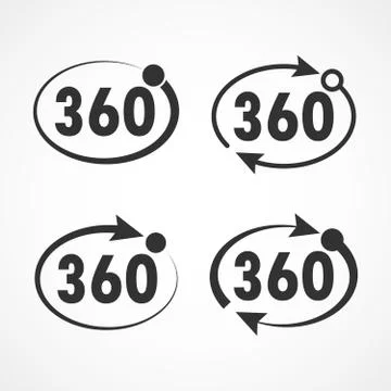 View angle 360 degrees icon. Vector illustration. Stock Illustration